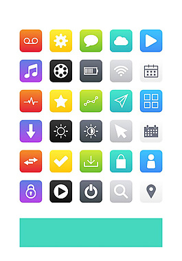 30個(gè)彩色扁平APP主題icon設(shè)計(jì)
