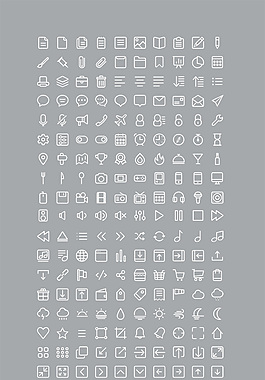 220個白色線條矢量icon圖標(biāo)