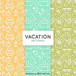 帶草圖的夏季旅游模式