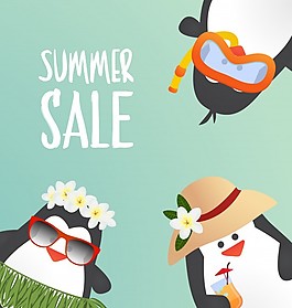 可愛企鵝的夏日設(shè)計