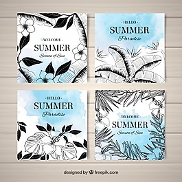 清涼熱帶夏季賀卡