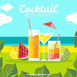 夏季鸡尾酒的背景