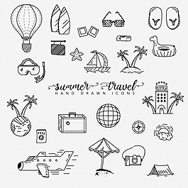 夏季和旅游元素收集
