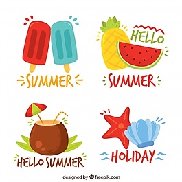 夏日元素貼紙