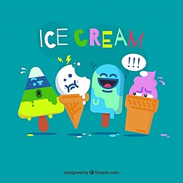 有趣的冰淇淋角色