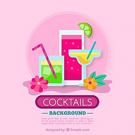 平面設(shè)計中飲料的粉色背景