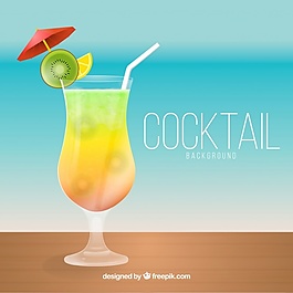 海背景鸡尾酒