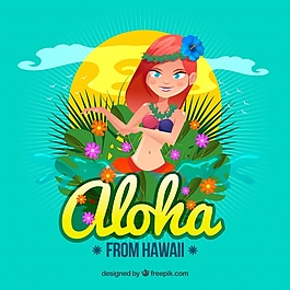 平面設(shè)計ALOHA舞蹈背景