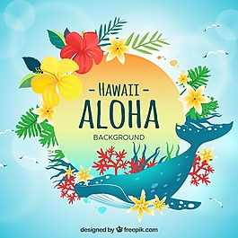 鯨魚ALOHA背景