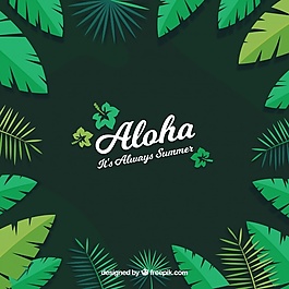 ALOHA樹葉背景