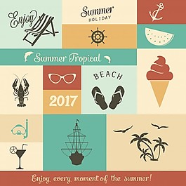 夏天的插圖集
