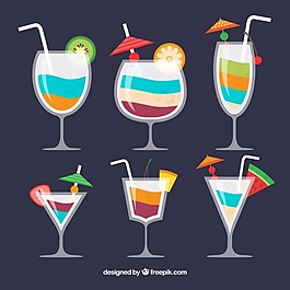 五颜六色的鸡尾酒