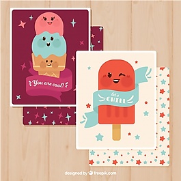 復(fù)古風(fēng)格的冰淇淋卡片