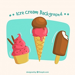 各種冰淇淋的背景