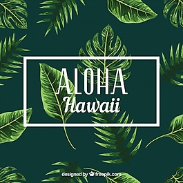 手繪樹葉的裝飾背景