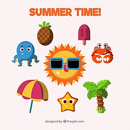 太陽與夏日元素