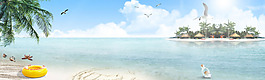 小清新大海游泳背景