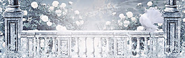 浪漫雪花冬季背景