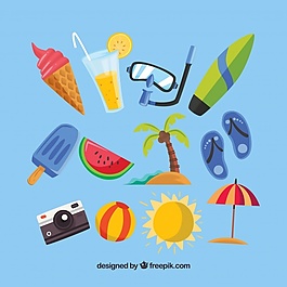 夏季元素彩色集合