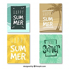彩色夏日卡片