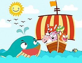 動物航海矢量素材