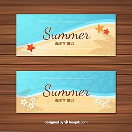 海與沙的夏季旗幟