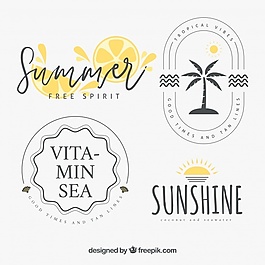 各種夏季復(fù)古貼紙