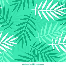 在平面設(shè)計(jì)的棕櫚葉的綠色模式