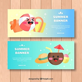 可愛的夏日旗幟