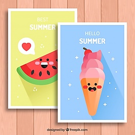 微笑性格的夏日賀卡