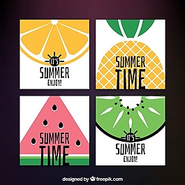 帶水果的夏季卡片