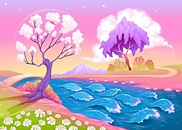 彩色卡通景观