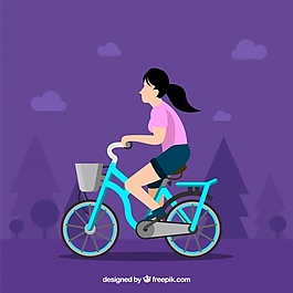女子騎自行車(chē)平面設(shè)計(jì)