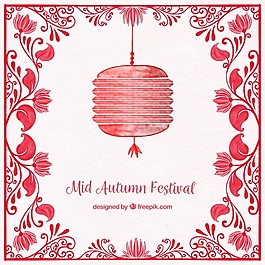 紅色背景，中秋節(jié)