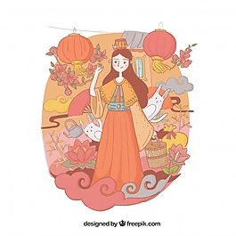 美好的插圖，中秋節