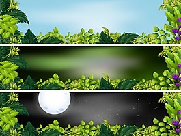 三花園的場(chǎng)景在不同的時(shí)間