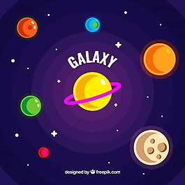 宇宙背景與平面設(shè)計(jì)豐富多彩的行星