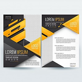 橙色和黑色的幾何三角企業(yè)畫冊模板的形狀