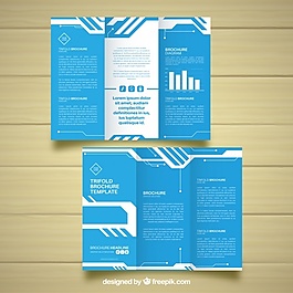 藍色商務三聯(lián)畫圖表