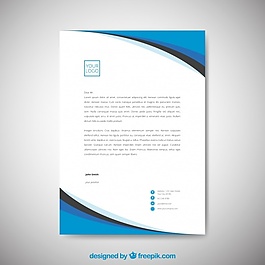 藍(lán)色的波浪形狀簡(jiǎn)單的企業(yè)宣傳冊(cè)