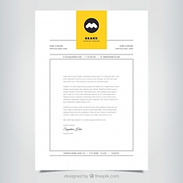 帶有黃色標(biāo)簽的簡單公司宣傳冊
