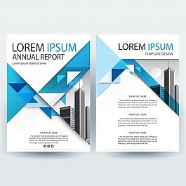 藍(lán)色三角企業(yè)畫冊模板的形狀