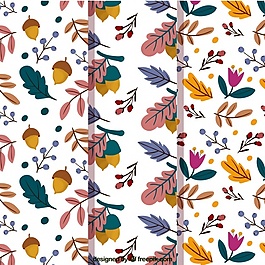 一套漂亮的樹葉圖案