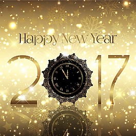 金色时尚新年海报背景模板