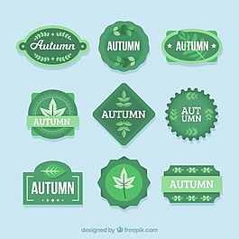 綠色包裝的秋季標(biāo)簽