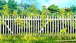 籬笆里植物生長(zhǎng)清新視頻素材