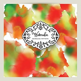 美麗無縫水彩圖案