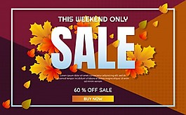 秋季拍賣模板banner背景矢量