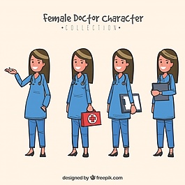 笑臉和專業(yè)女醫(yī)生包
