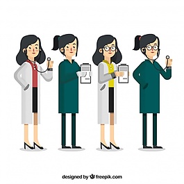 女醫生用聽診器收集信息